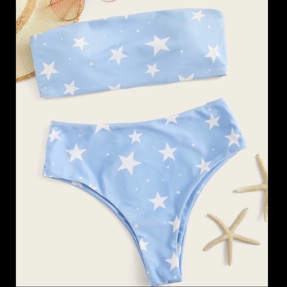 Light blue star bathing suit